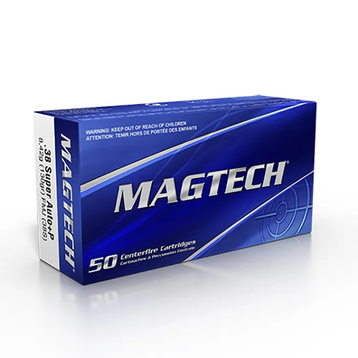 AMMO 38 Super Auto+P Magtech 130GR FMJ (BOX50)