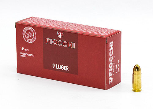 Ammo 9mm Luger Fiocchi 115Gr FMJ (Box 50)