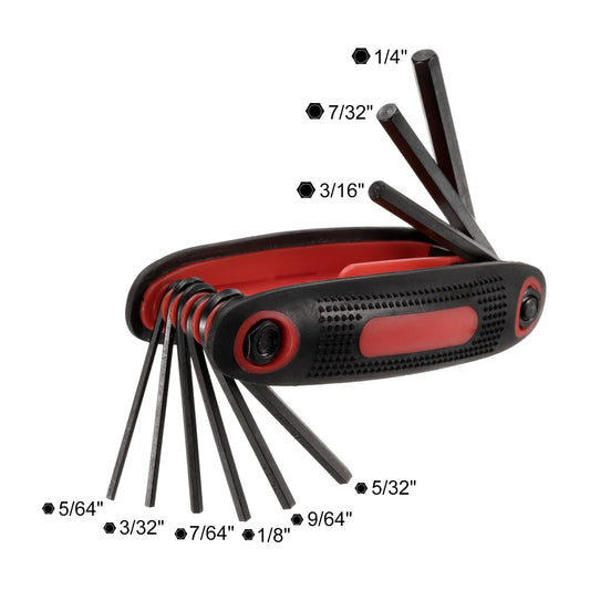 Tool Hex Key - Alan Key Wrench Set of 9 - 1/4" to 5/64"