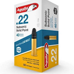 AMMO 22LR Aguila Subsonic 40Gr SP 1025FPS  (50 Box)